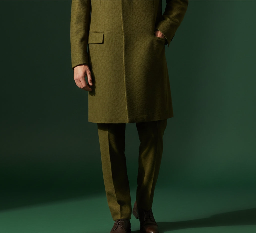 The Olive Monarch Overcoat Suit